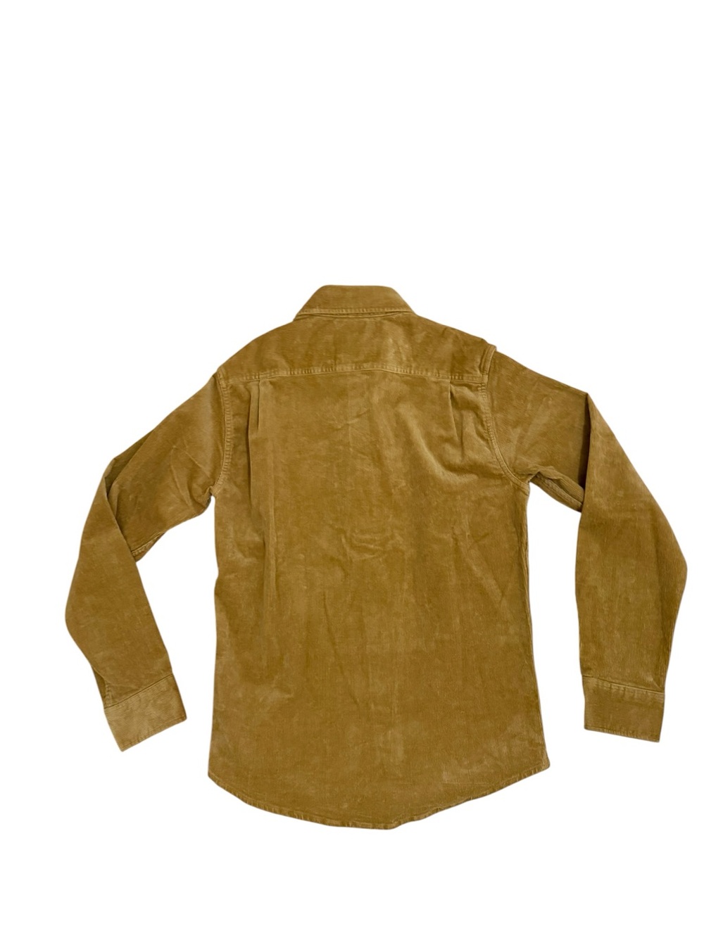 Corduroy Long-Sleeve Button-Down Shirt in Mustard Yellow - Picture 4 of 5